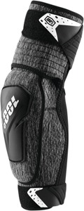 100% Fortis Elbow Guards S/M Heather Gray Black White Unisex - Hybrid elbow protection with CE Level 1 certification