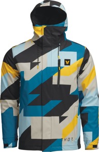Thor Brave Tour Jacket Blue/Black/Gray/Yellow Men's Large - All-weather insulated jacket for men, size L