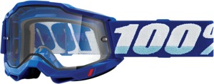 100% Accuri 2 Enduro Dual Pane Goggles Blue Clear Lens Adult - Anti-fog dual pane blue goggles with clear lens