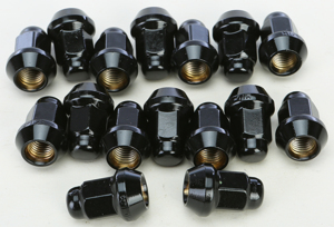 AWC 10mm x 1.25 Tapered Black Lug Nuts 14mm Head 16 Pack - Fits ATV/UTV 10mm x 1.25, 14mm head, 16-pack