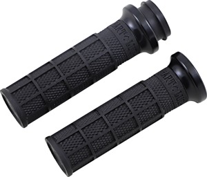ODI Hart-Luck V-Twin Lock-On Grips Black for Cable Throttle - Lock-On grips for Harley cable throttle models