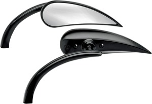 Arlen Ness Rad 2 Teardrop Mirror Black Left 4-1/2"x1-1/2" Aluminum