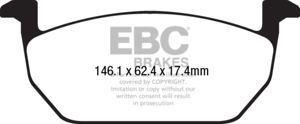EBC Ultimax2 Front Brake Pads UD1968 Fits 2017+ VW Golf Mk7 1.8L Turbo