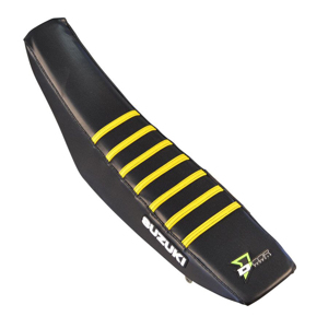 D'Cor Black Seat Cover w/Yellow Ribs Fits 18-19 Suzuki RMZ450 RMZ250