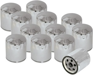 S&S Cycle Chrome Oil Filter 12 Pack For Harley-Davidson Models
