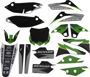 D'Cor Graphic & Trim Kit Green/White/Black Fits Kawasaki