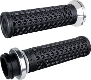 ODI Vans Signature Indian TBW Grips Black/Silver 1 Inch - Original ODI lock-on grips for 1" Indian TBW For Indian models