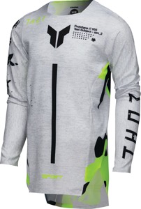 Thor Youth SPORTMODE Riot Jersey Light Gray/White/Black/Yellow Medium - Youth athletic-fit jersey, Light Gray/White, Size M