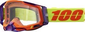 100% Racecraft 2 Panam Goggles Clear Lens Adult Unisex Orange Purple