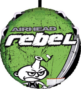 Airhead Rebel 54 inch Tube Kit with Rope and Pump - One-rider water tube kit with pump and rope
