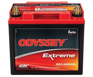 Odyssey ODS-AGM42A Extreme AGM Powersport Battery Replaces Group Size 26 - Extreme AGM battery with PC1200LT specs