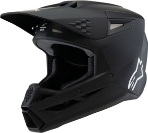 Alpinestars SM3 Youth Solid Helmet Black Matte YS - Youth Small matte black MX helmet by Alpinestars