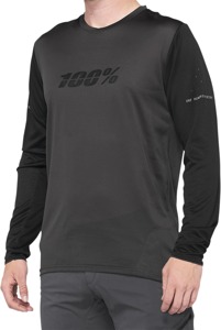 100% Men's Ridecamp Long Sleeve Jersey Black/Charcoal Size S