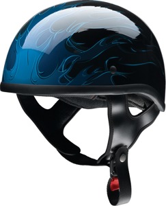 Z1R CC Beanie Hellfire Helmet - Medium, Blue/Black - Half face helmet with Hellfire graphic