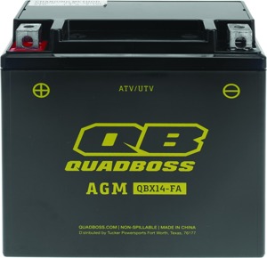 QuadBoss AGM Battery QBX14-FA Maintenance-Free Fits 89-90 Honda FL400R