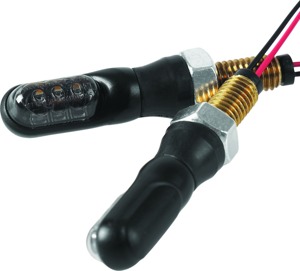 BikeMaster Mini LED Turn Signal C - Universal Amber - Mini LED turn signal with smoke lens, universal fit