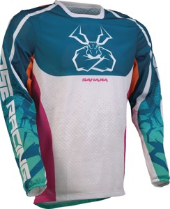 Moose Sahara Jersey Men's XS Teal Orange White Pink - Lightweight ventilated mesh jersey, Men's XS