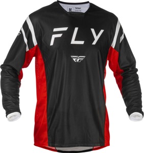 Fly Racing Kinetic Mesh Center Jersey XL Black/White/Red - Breathable motocross jersey in XL Black/White/Red