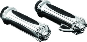 Kuryakyn Zombie Grips w/ Throttle Boss Chrome Throttle-By-Wire