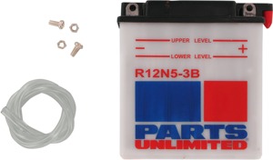Parts Unlimited 12V 5Ah Conventional Battery Replaces 12N5-3B