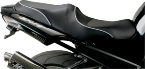 Sargent World Sport 2-Up Seat Black/Silver CarbonFX Vinyl Fits ZX14