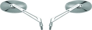 BikeMaster Oval Chrome Mirrors w/Adapters - Pair