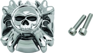 Kuryakyn Zombie Grip Emblems Chrome Without Throttle Boss Pair