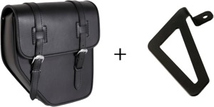 Customacces Ibiza Saddlebag Black Left with Base and Support - Black left saddlebag with base and support, 11L