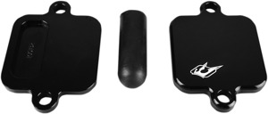 Driven Smog Block Off Plates Black 6061 T6 Aluminum For Kaw/Yam