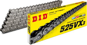 D.I.D 525VX3 X-Ring Chain 120 Link Gold Universal - 120 link 525VX3 X-Ring chain, gold finish