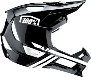 100% Trajecta Fidlock Bicycle Helmet Black/White Large - Full face, vented, unisex helmet, size Large