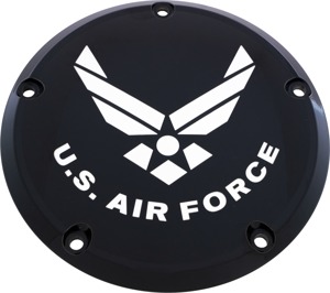 Custom Engraving Air Force Black Derby Cover For Harley FLT/FLH M8 7-Hole