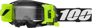 100% ARmatic Forecast Goggle Black Fluorescent Yellow Clear Lens Adult - Roll-off goggles with clear lens for off-road use