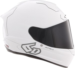6D ATS-1R Solid Full Face Helmet XL White Gloss Unisex