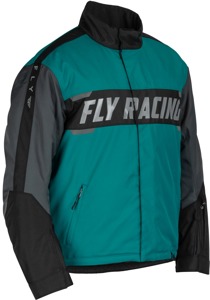 Fly Racing Outpost Jacket Black/Teal/Orange Medium (2024) - Weatherproof Jacket For All Conditions
