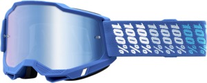 100% Accuri 2 Goggles Yarger Blue Mirror Lens Adult Unisex - Blue mirror motocross goggles for adults