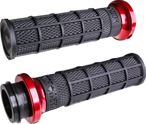 ODI Hart-Luck V-Twin Lock-On Grips Black/Red Cable Throttle - Lock-On grips for Harley-Davidson V-Twin models
