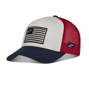 Alpinestars Flag Snapback Hat White/Navy/Red One Size - One size snapback hat in white/navy/red