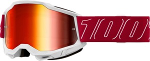 100% Accuri 2 Goggle Redline Mirror Red Lens Adult Unisex - Premium offroad goggles with mirror red lens