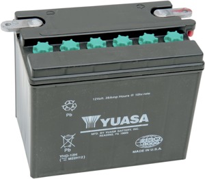 Yuasa YHD-12 Yumicron CX 12V Conventional Battery For Harley-Davidson - 12V battery fits select Harley-Davidson models