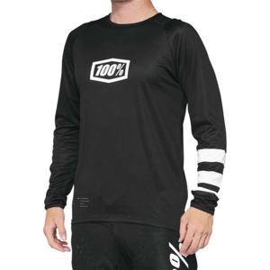 100% Youth R-Core Long Sleeve Jersey Black/WhiteYouth Large