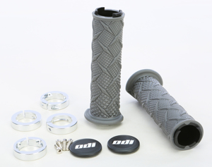 ODI ATV X-Treme Lock-On Grips Silver - Lock-on grips for ATV, color Silver/Grey