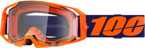100 Percent Armatic Goggle Neon Orange Clear Lens - Motocross goggle with clear lens, Neon Orange