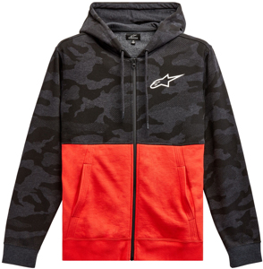 Camo Block Hoodie Char Htr/Wrm Rd Small by Alpinestars