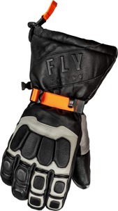 Fly Racing Glacier Gloves Black/Grey/Orange, Small - Gauntlet glove For cold weather