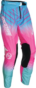 Moose Sahara Pants Men's 32 White Aqua Blue Pink - Breathable off-road pants for men, size 32