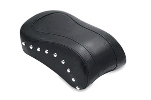 Mustang Touring Passenger Seat Studded Black Fits 00-06 H-D Softail Std Tire