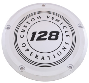 Custom Engraving 128 Derby Cover Chrome For Harley FLT/FLH Models - Chrome 128 derby cover For Harley FLT/FLH models