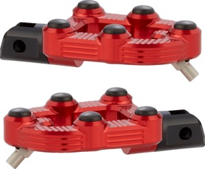 Arlen Ness MX Footpegs Red Aluminum No Mounts