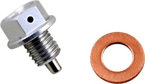 Moose Magnetic Drain Plug M10x1.5x15mm Anodized Clear/Silver